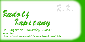 rudolf kapitany business card