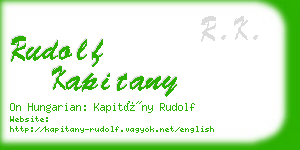 rudolf kapitany business card